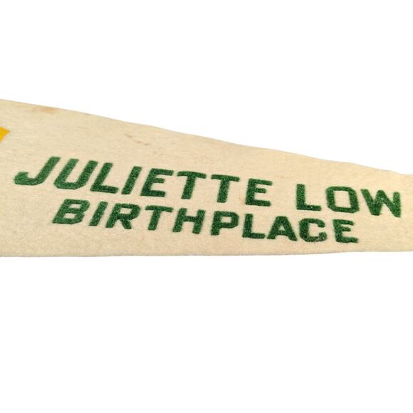 Vintage Savannah GA Juliette Low Birthplace Girl Scout Founder Pennant Flag - Picture 2 of 7